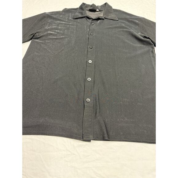 Positano Charlie Lapson Shirt Men’s 2XL /Club Shirt Shimmery Black • Made USA - Picture 5 of 9